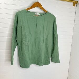 NWT Coldwater Creek Summer Guaze Top Agave Green Petite Large